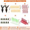 101Pcs Fishing Lures Kit Soft Plastic Fishing Baits Set Spoon Fishing Gear Tackle with Soft Worms Crankbaits Box