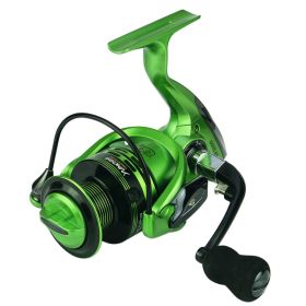 Xf1000-7000 Fishing Wheel Fishing Wheel Fishing Reel Reel For Telescopic Fishing Rod Metal Rocker Arm Gapless Fishing Gear Factory (Option: Green-XF6000)