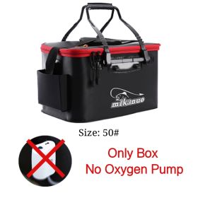 EVA Portable Fishing Bag Folding Thicken Live Fishing Box Tank Bucket Camping Fishing Tackle Fishbox Storage Bag (Option: Black-50cm)