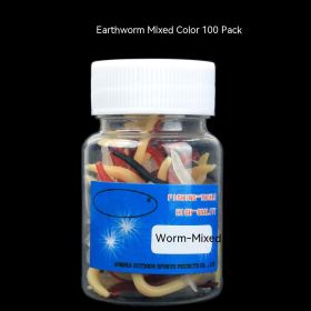 Soft Bait Fake Worm Mealworm Earthworm Red Bottled Bionic Lure (Option: 4cm Earthworms Mixed Color 100)