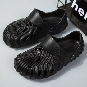 Men's Fashion Outdoor Hollow Out Design Casual Slippers; Sandals; Garden Clogs; Black (Color: Black, size: 6.5)