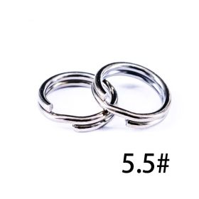 50pcs Fishing Split Rings Crank Hard Bait Snap Stainless Steel Double Loop Split Open Carp Fishing Connector Accessories Pesca (Color: 5 5)