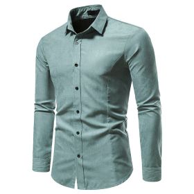 Men's Long Sleeve Regular fit Casual Shirt (Color: Green, size: L)