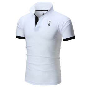 Men's Performance Solid Polo Shirt (Color: White, size: S)