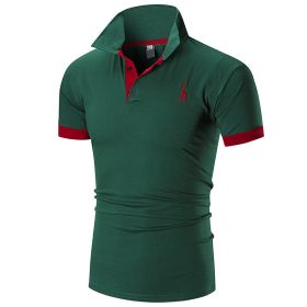 Men's Performance Solid Polo Shirt (Color: Green, size: S)