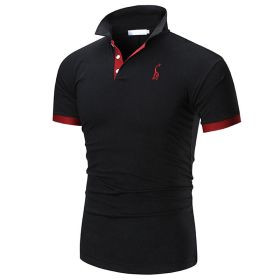 Men's Performance Solid Polo Shirt (Color: Black, size: S)