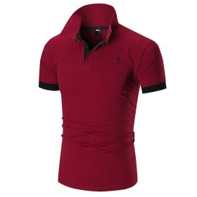 Men's Performance Solid Polo Shirt (Color: Red, size: XL)