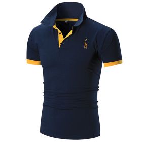 Men's Performance Solid Polo Shirt (Color: Navy, size: M)