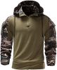 Men's Camouflage Army Tactical T-Shirts Military Shirts Long Sleeve Outdoor T-Shirts Athletic Hoodies