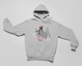 Space Cowgirl Hoodie (Color: Athletic Heather, size: small)