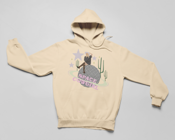 Space Cowgirl Hoodie (Color: Soft Cream, size: small)