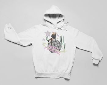 Space Cowgirl Hoodie (Color: Ash, size: XXX-Large)