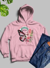 With Brave Wings She Flies Hoodie (Color: Pink, size: small)