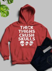 Thick Thighs Crush Skulls Hoodie (Color: Mauve, size: small)