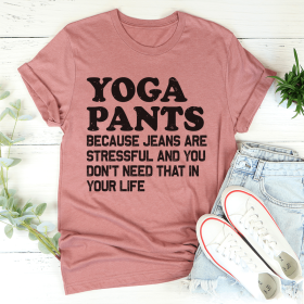 Yoga Pants T-Shirt (Color: Mauve, size: 3XL)