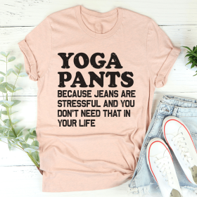 Yoga Pants T-Shirt (Color: Heather Prism Peach, size: S)