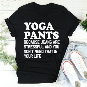 Yoga Pants T-Shirt (Color: Black Heather, size: 2XL)