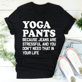 Yoga Pants T-Shirt (Color: Black Heather, size: XL)