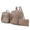 MKF Collection Roxane Vegan Leather Women's Backpack with Mini Backpack and Wristlet Pouch- 3 pieces by Mia k