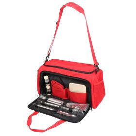 Soft Sided Tailgate Cooler with Utensils (Color: Red)