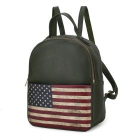 MKF Collection Briella Vegan Leather Women FLAG Backpack by Mia K (Color: Green, Material: Vegan Leather)