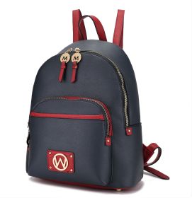 MKF Collection Alice Backpack Vegan Leather Women by Mia k (Color: Navy, Material: Vegan Leather)