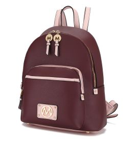 MKF Collection Alice Backpack Vegan Leather Women by Mia k (Color: Wine, Material: Vegan Leather)