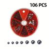 106/205pcs Round Split Shot Weights Set; Removable Split Shot Dispenser; Fishing Weights Sinkers; Fishing Tackle Accessories