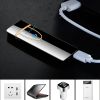 Windproof Electric Lighter; Flameless Touch Induction USB Rechargeable Cigarette Lighter Smoking Electronic Gadgets For Men