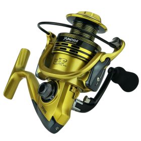 Xf1000-7000 Fishing Wheel Fishing Wheel Fishing Reel Reel For Telescopic Fishing Rod Metal Rocker Arm Gapless Fishing Gear Factory (Option: Yellow-XF5000)